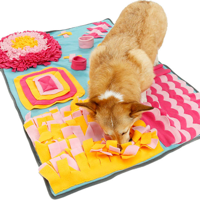 Pet Dog Sniffing Mat Find Food Training Removable Fleece Blanket