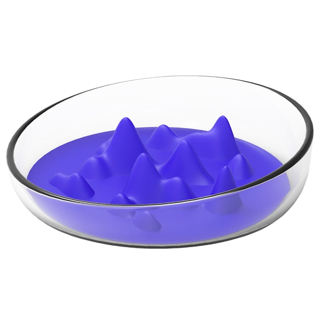 Pet Life Blue 'Cirlicue' Mountain Shaped Modern Slow Feeding Pet Bowl, 1.5 Cups - Carousel image #1