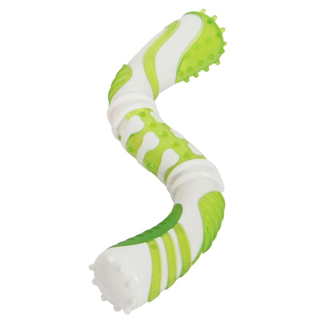Pet Life Green 'Denta-Twist' TPR Durable Dental Chew Dog Toy, Small - Carousel image #1
