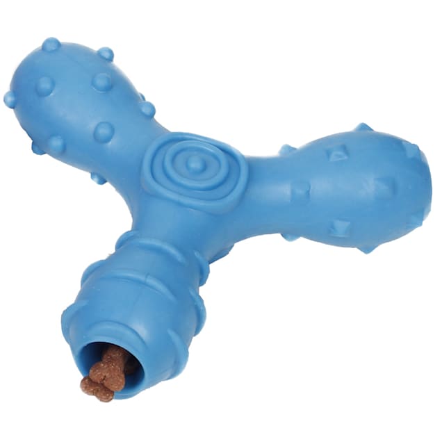 Pet Life 'Tri-Chew' Treat Dispensing and Chewing Interactive TPR Dog Toy - Blue