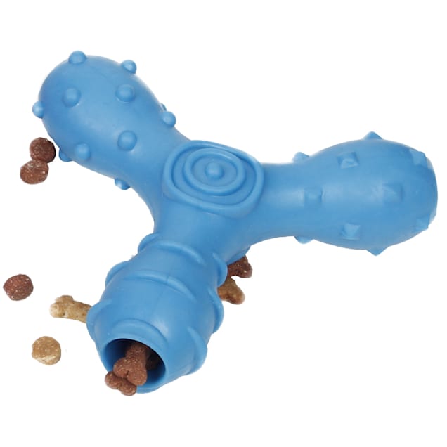 Pet Life 'Grip N' Play' Treat Dispensing Football Shaped Suction Cup Dog Toy - Blue