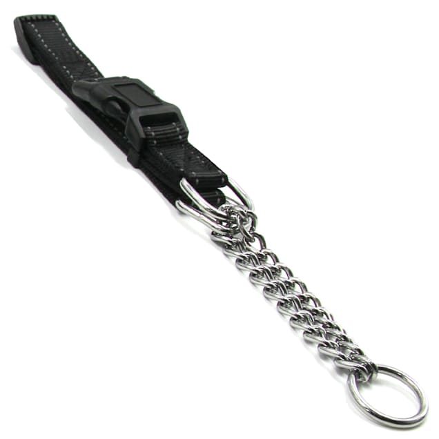 Pet Life Black Tutor Sheild Martingale Safety and Training Chain