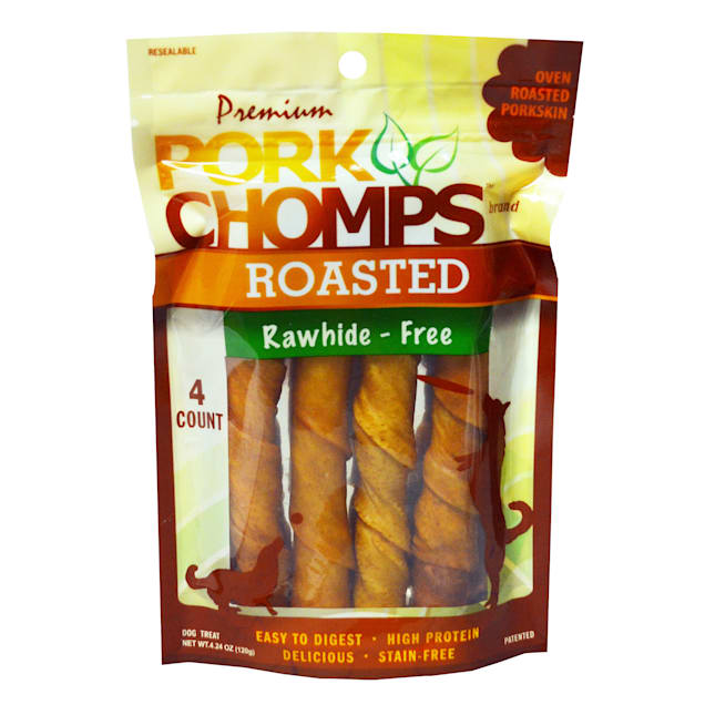 Pork chomps new arrivals rawhide free