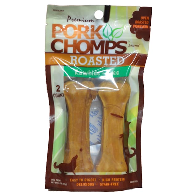 Pork chomps dog top bones