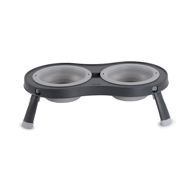 Dexas Light Gray Double Elevated Feeder for Dogs, 2.5 Cups - Carousel image #1
