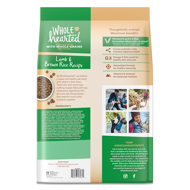 Wholehearted dog deals food serving size