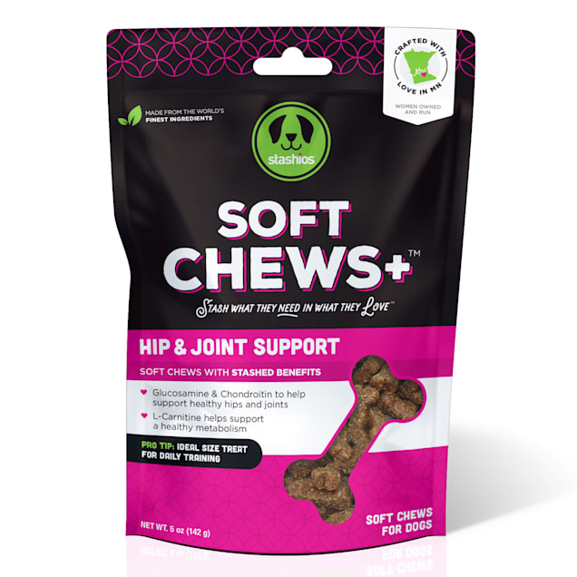 Stashios Soft Chews+ Soft Chews Hip & Joint Support Dog Treats, 5 oz. - Carousel image #1