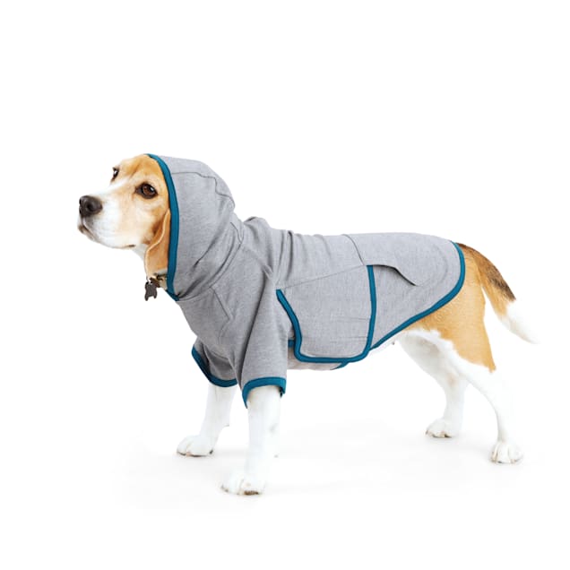 Reddy Happy Trails & Waggin Tails Grey & Yellow Colorblocked Dog Hoodie Petco Brand X-Small 