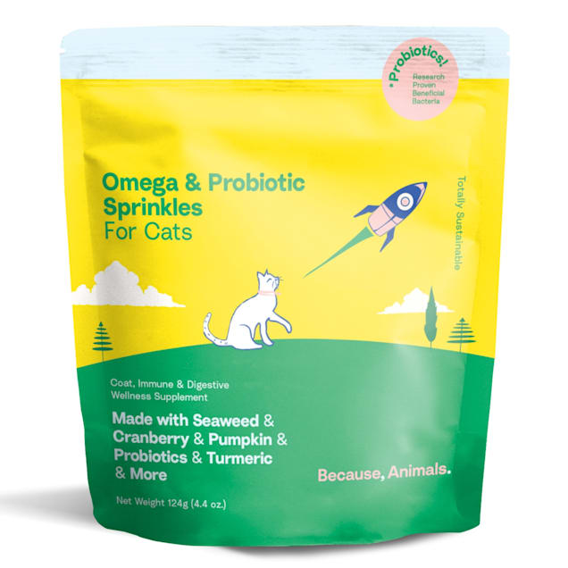 Because Animals Omega & Probiotic Sprinkles for Cats, 4.4 oz. - Carousel image #1