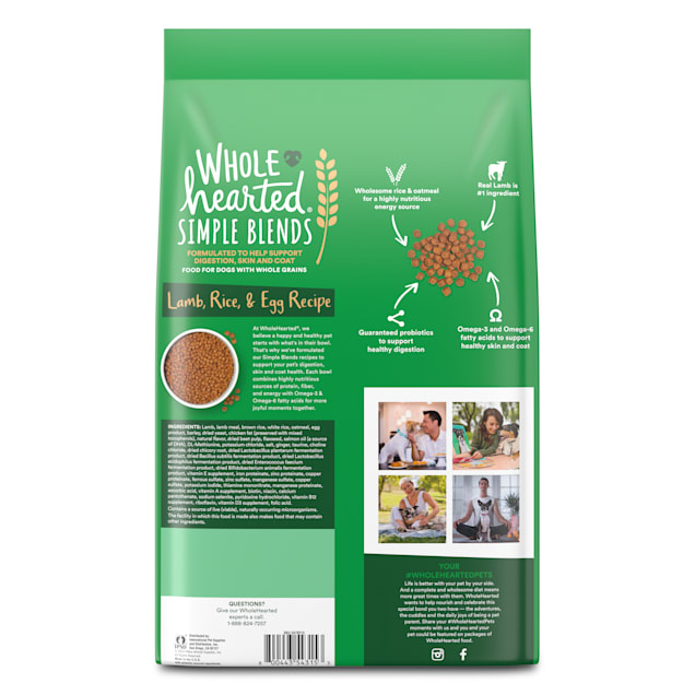 WholeHearted Simple Blends Lamb Rice Egg Recipe Large Breed Dry