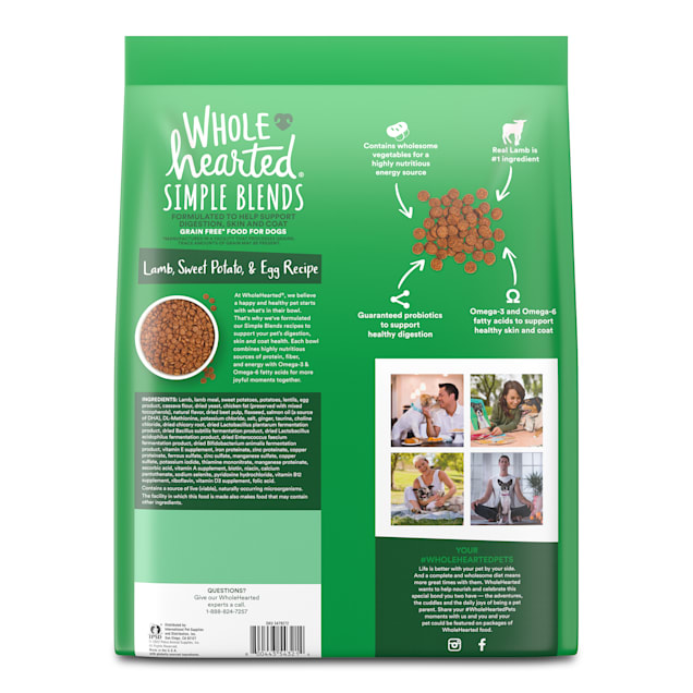 WholeHearted Lamb Sweet Potato Egg Recipe Dry Dog Food 22 lbs