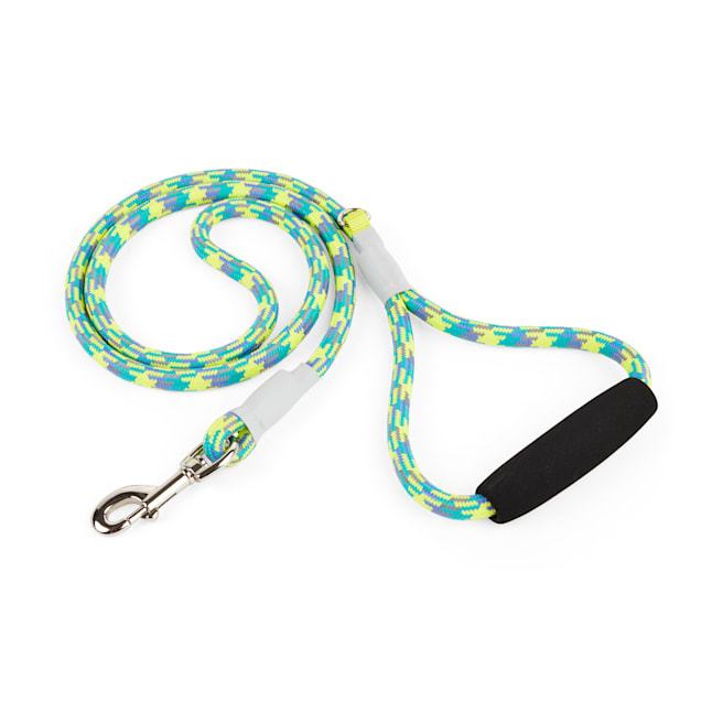 YOULY 1/2 Yellow/Blue Reflective Dog Leash, 5 ft.