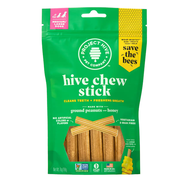 Project Hive Pet Company Non-GMO Peanut Butter and Organic Honey Flavored Chew Stick For Large Dogs, 7 oz. - Carousel image #1