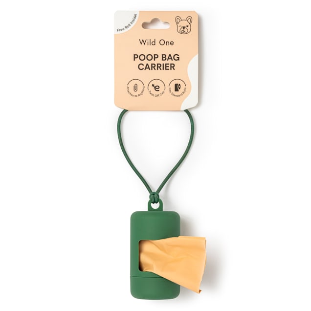 Wild One Spruce Poop Bag Carrier for Dogs, 4.4" L X 4.4" W X 8.85" H - Carousel image #1