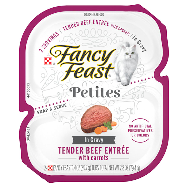 Purina Fancy Feast Petites Tender Beef Entree with Carrots in Gravy Wet Cat Food, 2.8 oz., Case of 12 - Carousel image #1