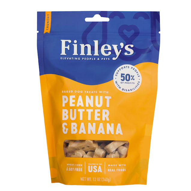 Finley's Peanut Butter & Banana Crunchy Biscuit Dog Treats, 12 oz. - Carousel image #1