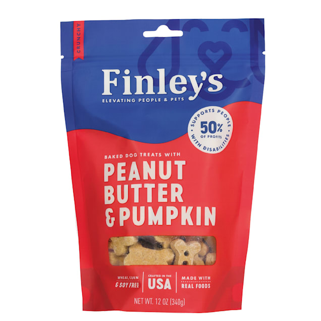 Finley's Peanut Butter & Pumpkin Crunchy Biscuit Dog Treats, 12 oz. - Carousel image #1
