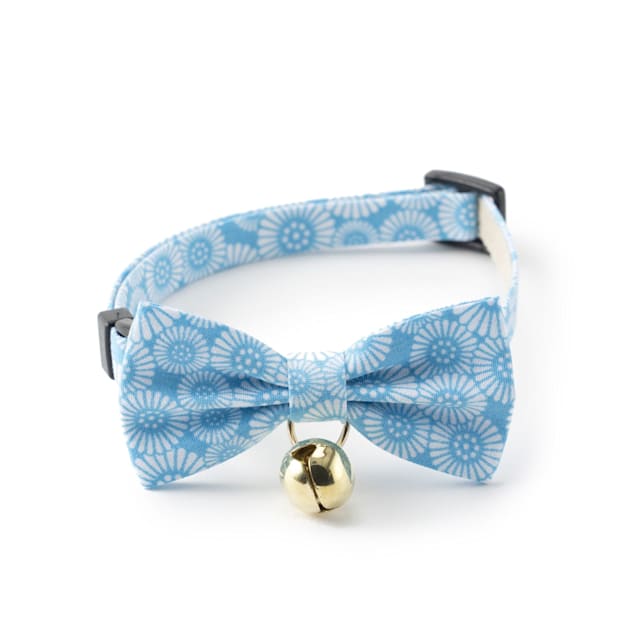 Necoichi Blue Kiku Ribbon Bow Tie Cat Collar