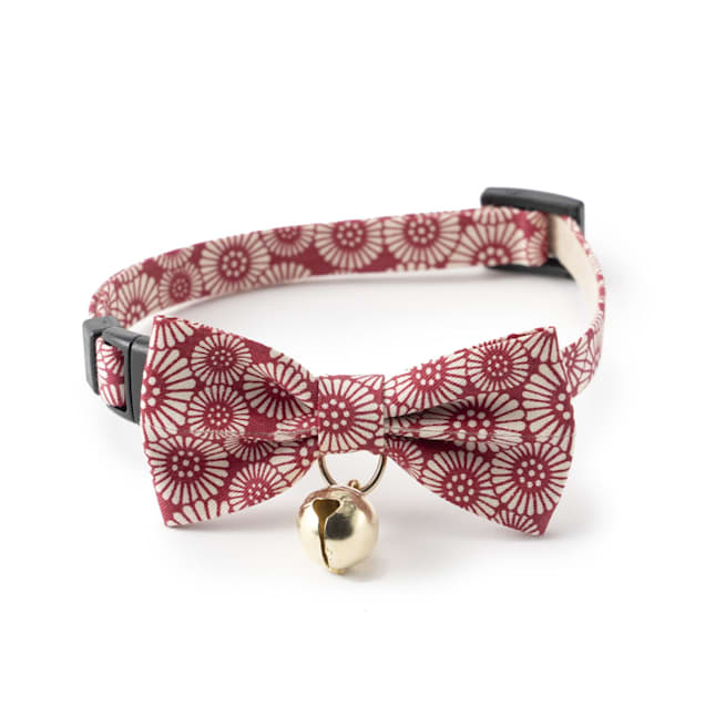 Necoichi Red Kiku Ribbon Bow Tie Cat Collar