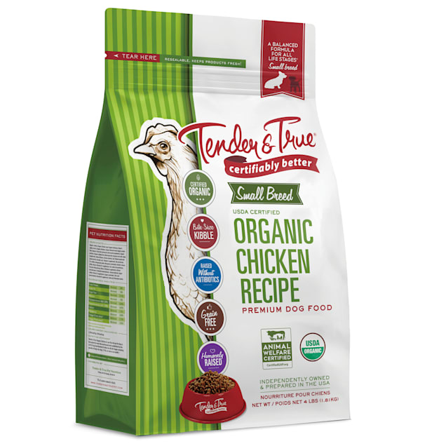 Tender & True Pet Nutrition Organic Chicken Small Breed Recipe Dry Dog Food, 4 lbs. - Carousel image #1