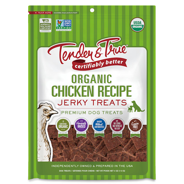 Tender True Pet Nutrition Organic Chicken Jerky Dog Treats 4 oz