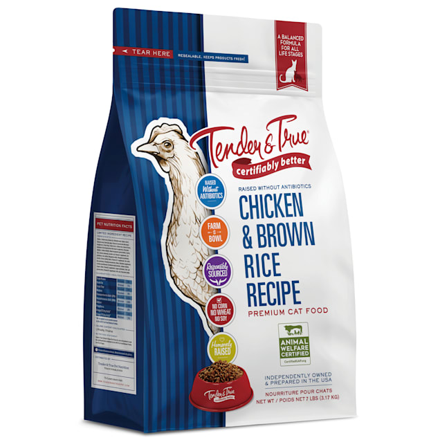 Tender & True Pet Nutrition Chicken & Brown Rice Recipe Dry Cat Food, 7 lbs. - Carousel image #1
