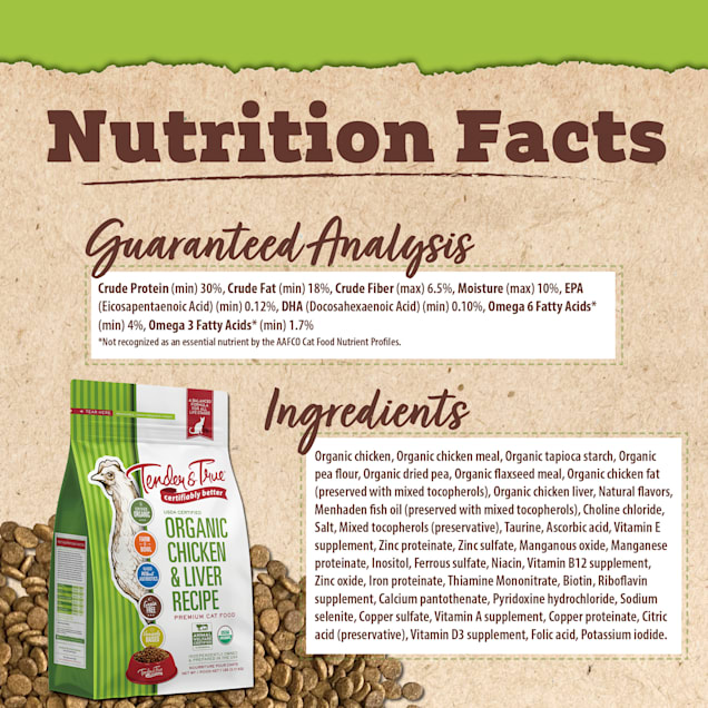 Tender True Pet Nutrition Organic Chicken Liver Recipe Dry Cat