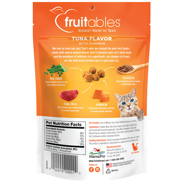 Fruitables Tuna and Pumpkin Deliciously Healthy Cat Treats 2.5 oz. Petco