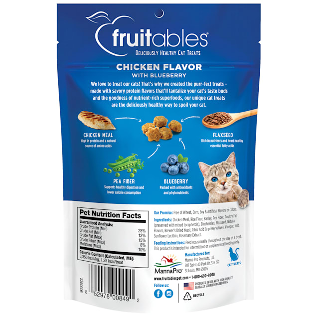Fruitables Chicken and Blueberry Deliciously Healthy Cat Treats 2.5 oz