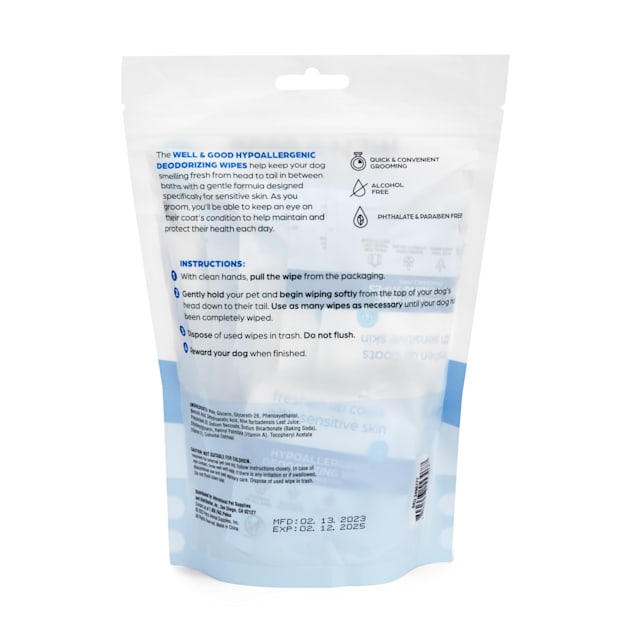 Well Good Hypoallergenic Grooming Wipes Count of 20 Petco