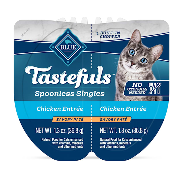 Blue Buffalo Blue Tastefuls Spoonless Singles Chicken Entree Adult Pate Wet Cat Food, 2.6 oz., Case of 10 - Carousel image #1