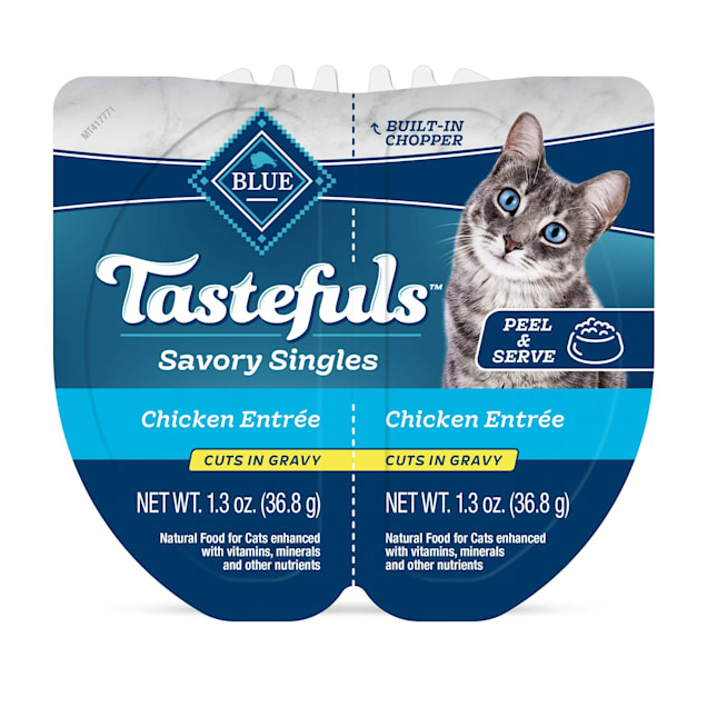 Blue Buffalo Blue Tastefuls Savory Singles Chicken Entree Adult Cuts in Gravy Wet Cat Food, 2.6 oz., Case of 10 - Carousel image #1