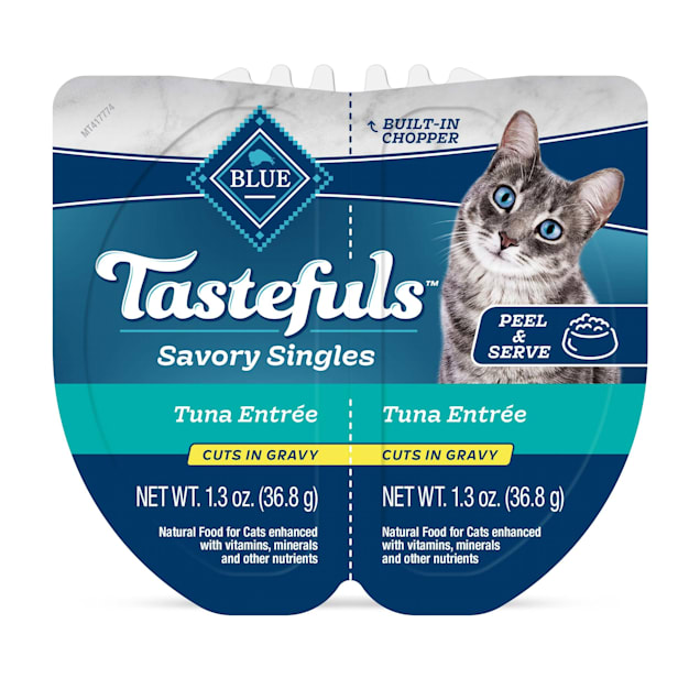 Blue Buffalo Blue Tastefuls Savory Singles Tuna Entree Adult Cuts in Gravy Wet Cat Food, 2.6 oz., Case of 10 - Carousel image #1