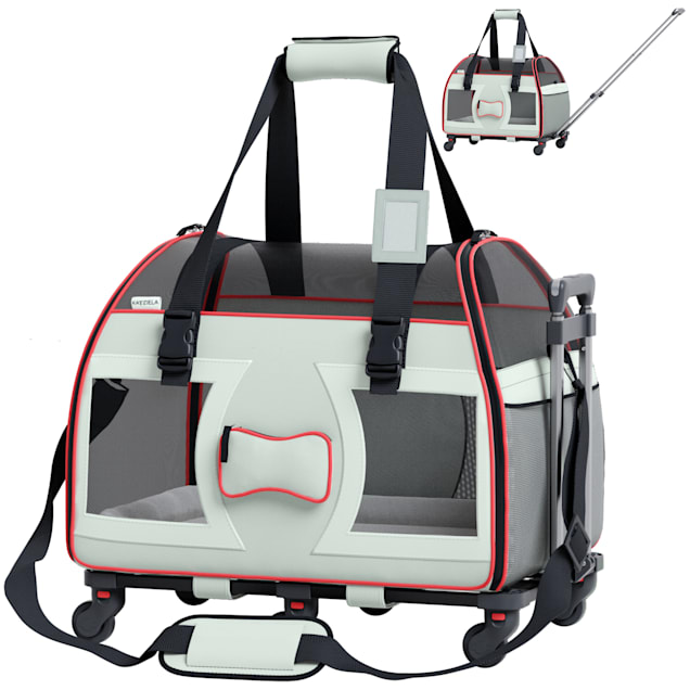 Luxury Rider™ Pet Carrier with Removable Wheels and Telescopic Handle