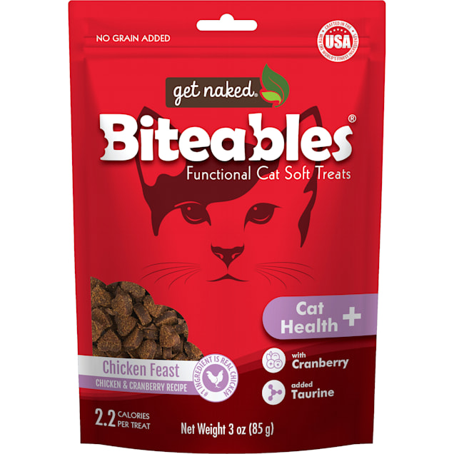 Get Naked Cat Health Plus Biteables Chicken Feast Recipe Soft Treats, 3 oz. - Carousel image #1