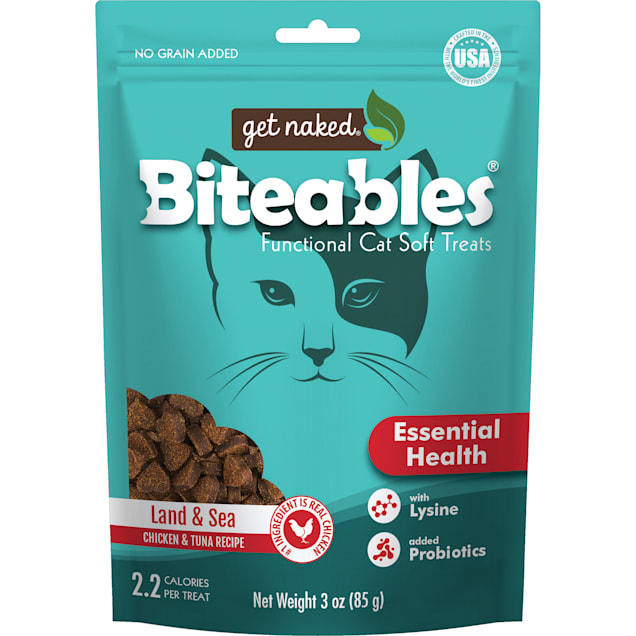 Get Naked Essential Health Biteables Land & Sea Recipe Cat Soft Treats, 3 oz. - Carousel image #1