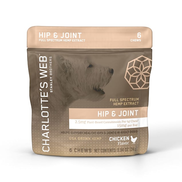 Charlotte's  Hemp Infused Hip & Joint Chicken Flavored Chews for