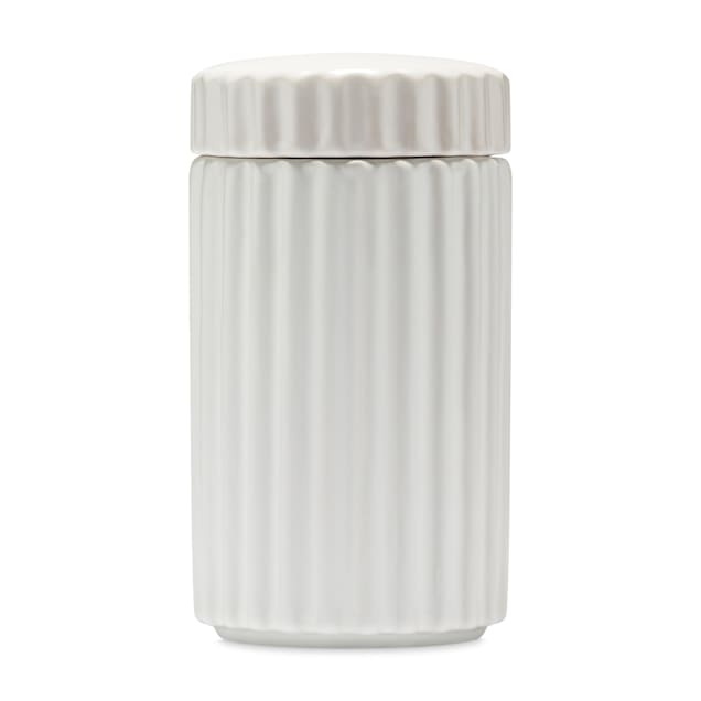 White ceramic dog treat jar clearance