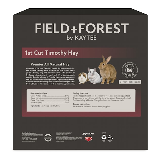Kaytee Field Forest 1st Cut Timothy Hay for Rabbits Small Animals 90 oz. Petco