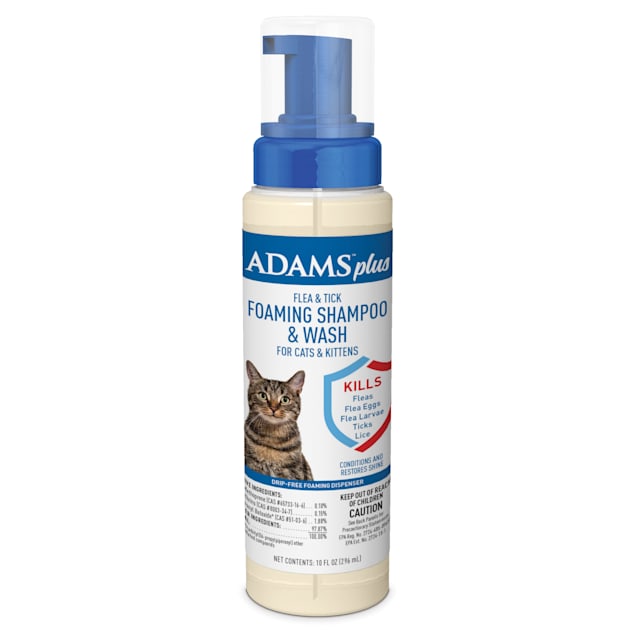 Adams Plus Flea & Tick Foaming Shampoo & Wash for Cats & Kittens, 10 fl. oz. - Carousel image #1