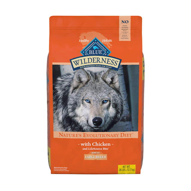 Blue Buffalo Wilderness Natural Adult High Protein Grain Free Large Breed Dry Chicken Dog Food, 28 lbs. - Carousel image #1