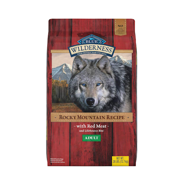 Blue Buffalo Wilderness Rocky Mountain Recipe Natural Adult High Protein Grain Free Red Meat Dry Dog Food, 28 lbs. - Carousel image #1