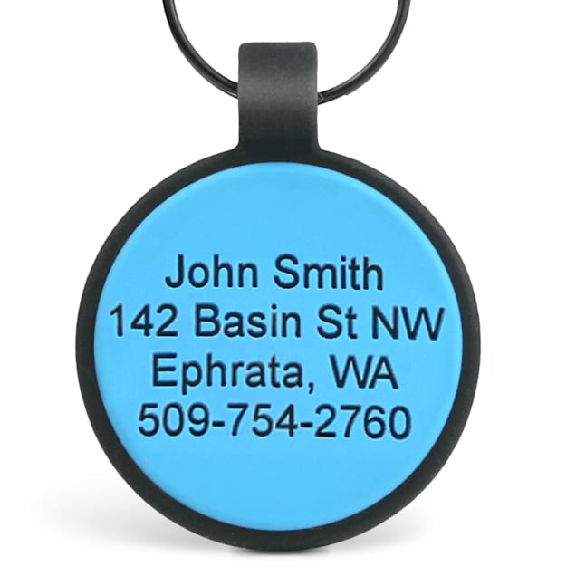 GoTags Personalized Anodized Aluminum ID Tag Round Blue Small