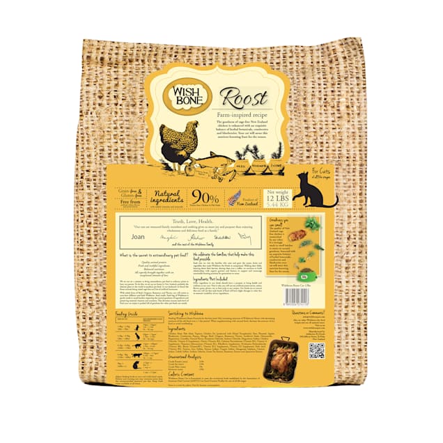 Wishbone Grain Free Roost - Cage-Free New Zealand Chicken Dry Cat Food, 12 lbs. - Carousel image #1