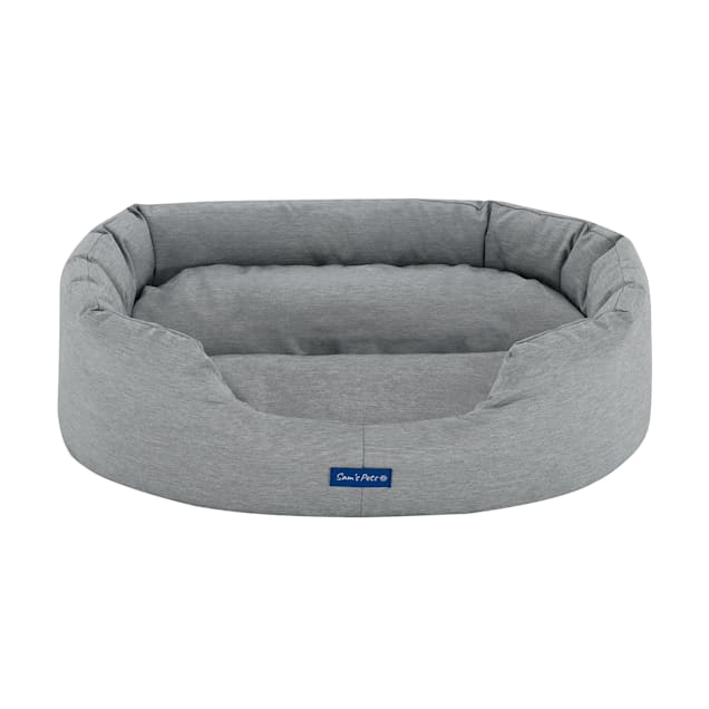 Sam's Pets Missy Water Resistant Round Dog Bed, 19.5" L X 25.5" W X 8" H, Gray - Carousel image #1