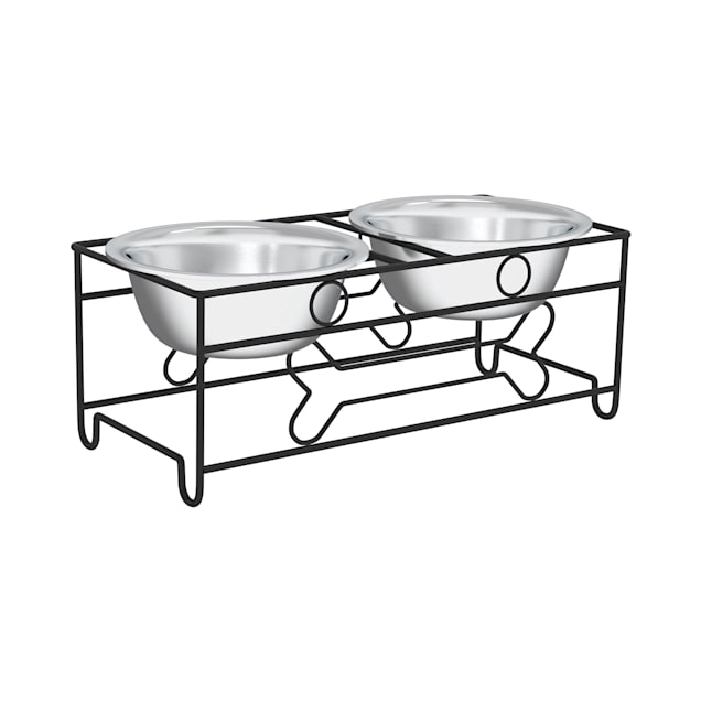 Pet Adobe Stainless Steel Elevated Pet Bowls - Stainless Steel - 20341498