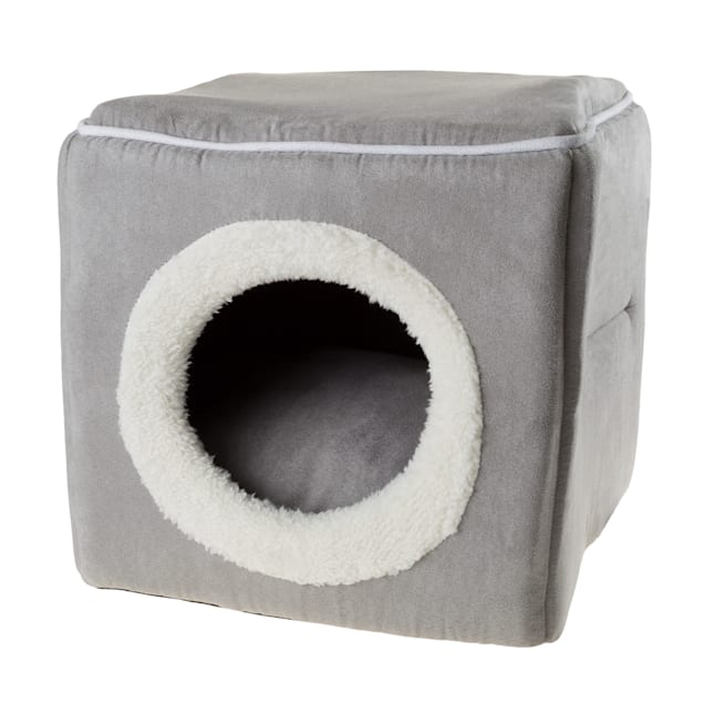 Pet Adobe Gray Enclosed Cat Bed 13