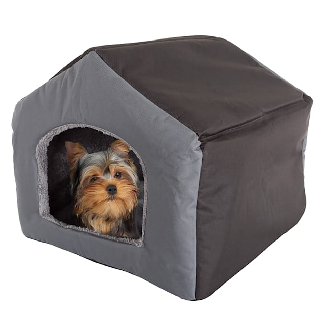 Pet Adobe Gray Cozy Cottage House-Shaped Pet Bed, 19" L X 18.5" W X 17" H - Carousel image #1