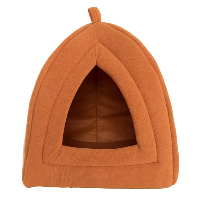 Pet Adobe Cozy Kitty Tent Igloo Plush Cat Bed Brown
