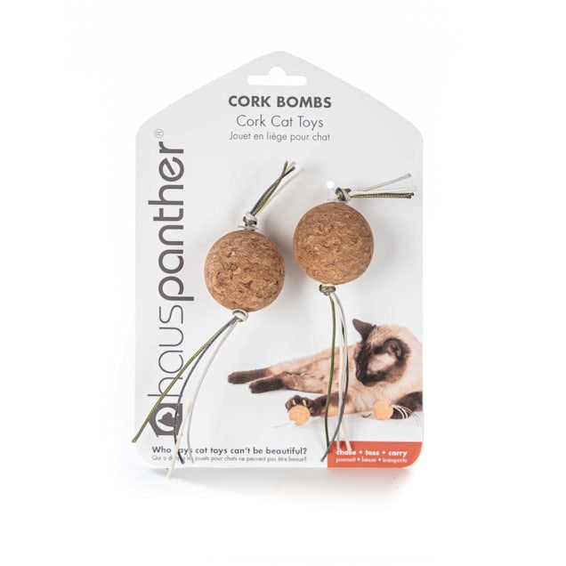 Hauspanther Collection by Primetime Neutral Cork Bombs Cat Toys, Medium - Carousel image #1